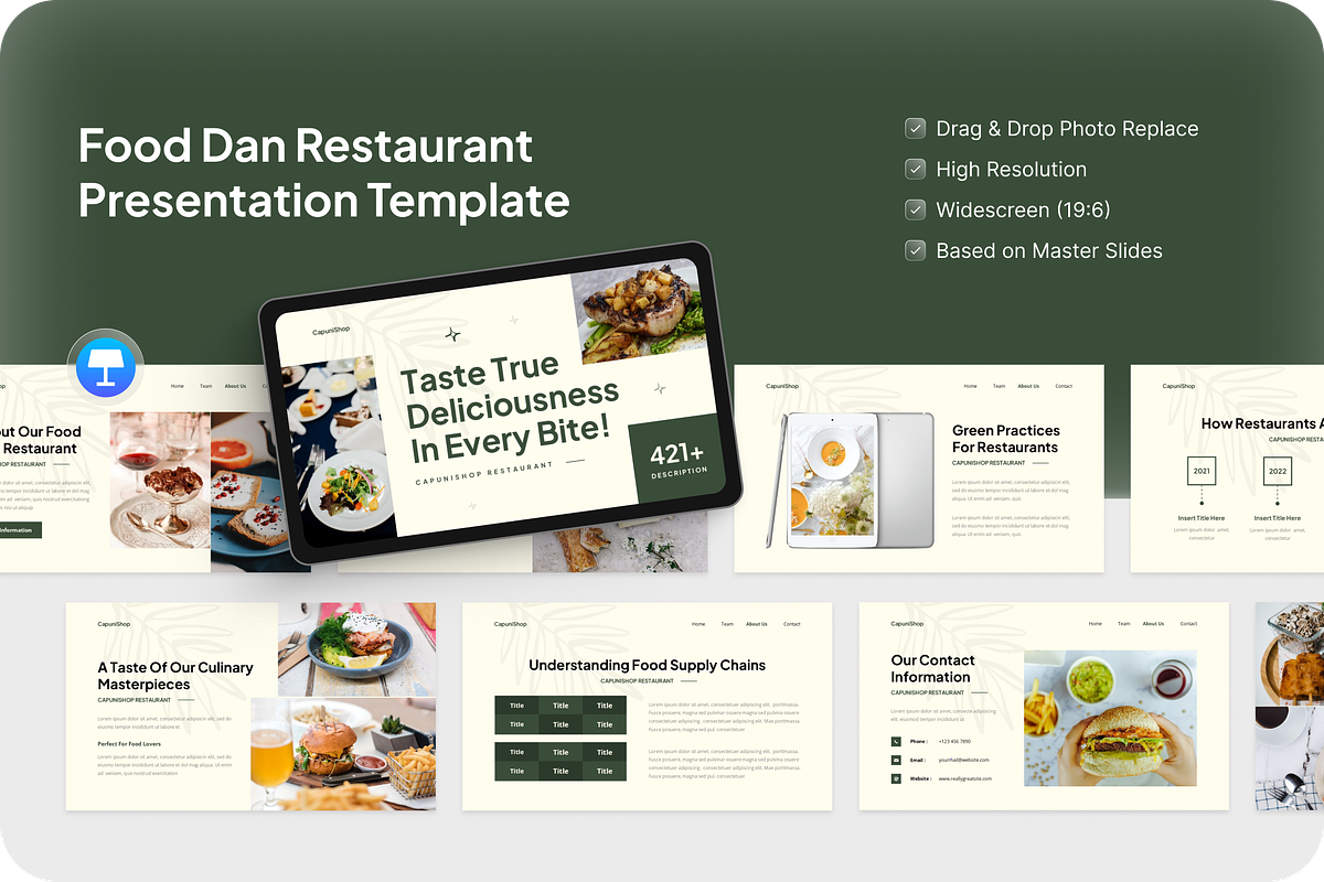 Food dan Restaurant Keynote, a Presentation Template by Annora Studio (Photo 1 of 5)