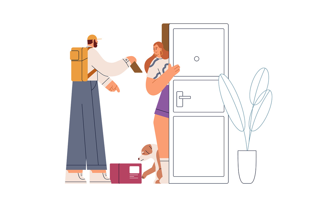 Online order & delivery process set, a Person Illustration by Good Studio (Photo 5 of 6)