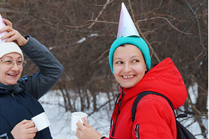 Friends savor the joy of winter in a, a Nature Photo by darksoul72
