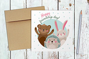Happy Friendship Day Cards, an Animal Illustration by martynmarin (Thumbnail 3 of 3)