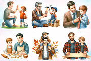 Watercolor Father's Day Clipart PNG, a Seasonal Illustration by Canvas Craft (Thumbnail 2 of 3)