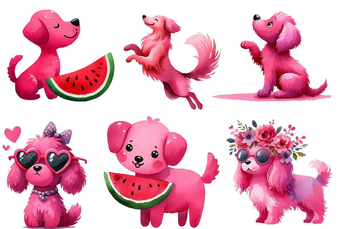 Dog Silhouette Love Summer Clipart, an Illustration by Designworld (Photo 4 of 6)