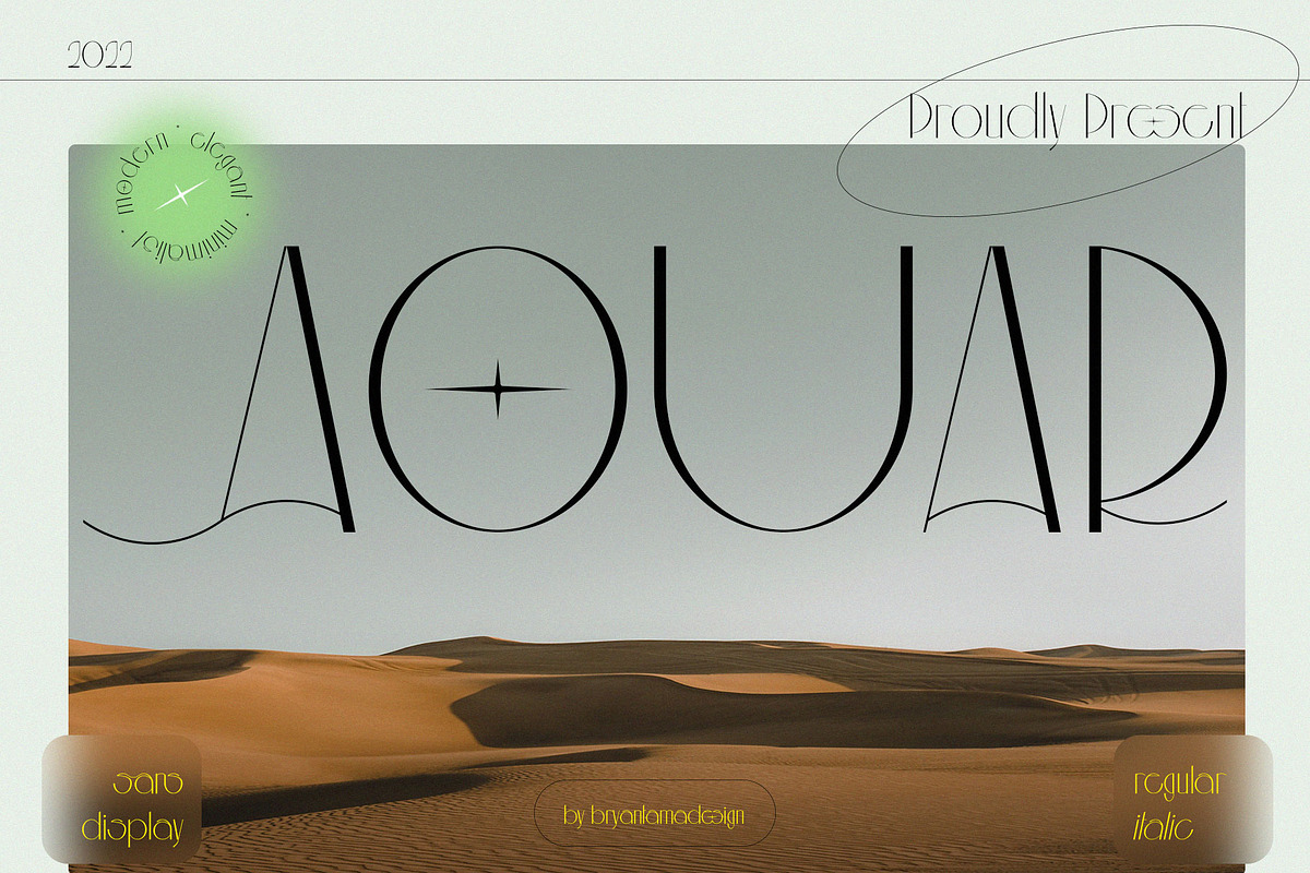 Aouar - Minimalist Font, a Sans Serif Font by StudioinBry (Photo 1 of 14)