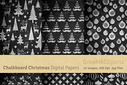 Chalkboard Christmas Digital Papers, a Texture Graphic by Chus Moreno Studio (Thumbnail 2 of 3)