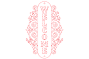 Ornate Welcome Door Sign SVG, an Object Graphic by DreamCafeArt (Thumbnail 2 of 3)