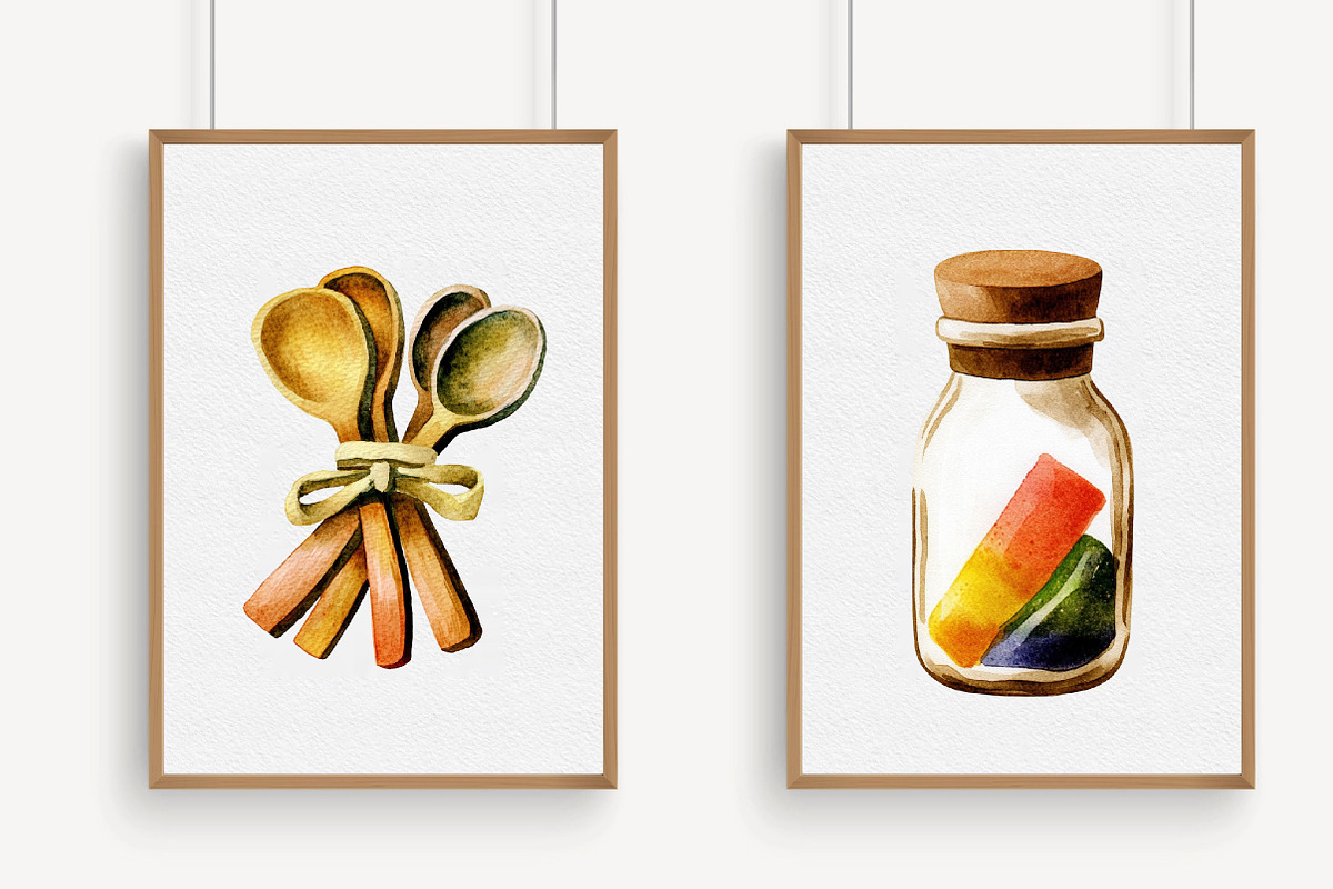 Kitchen Utensils And Chef Watercolor, an Illustration by Libby Wishes (Photo 5 of 7)