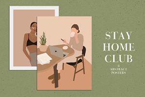 Stay Home Club Abstract Posters