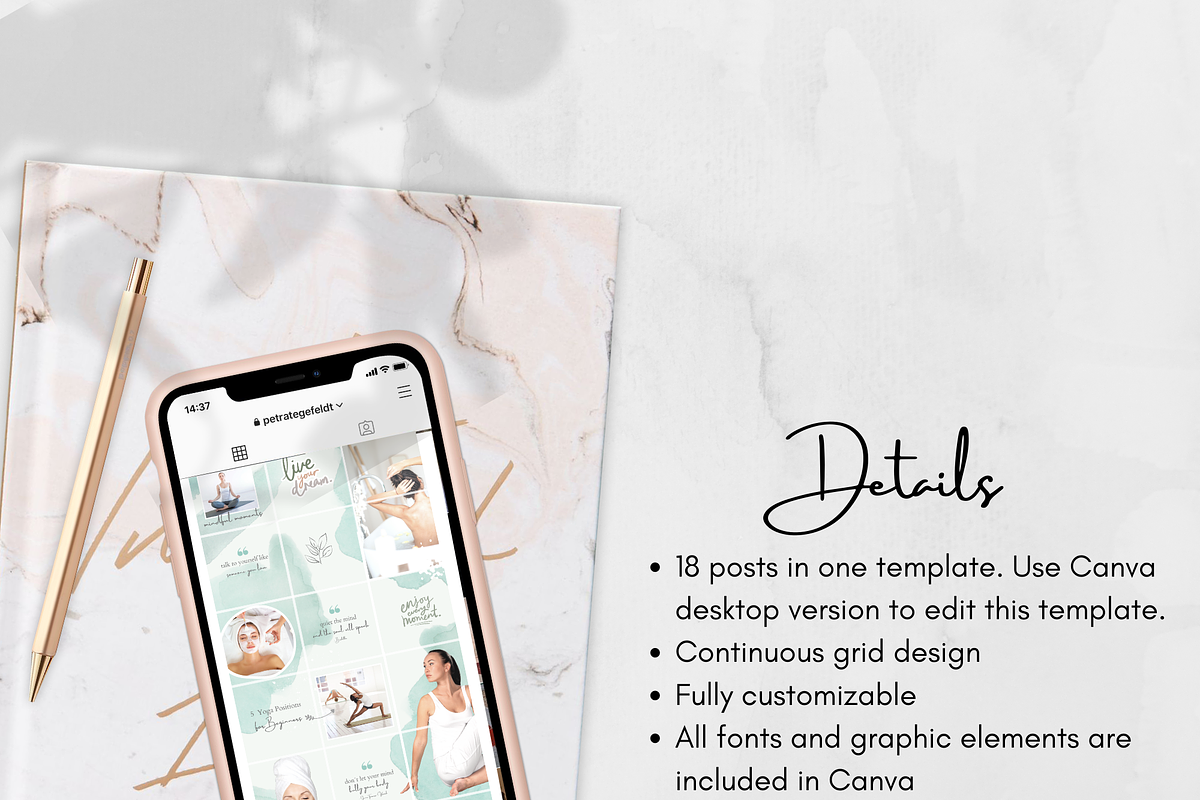 Canva Template - Instagram Puzzle, a Social Media Template by Tegefeldt Design (Photo 4 of 6)