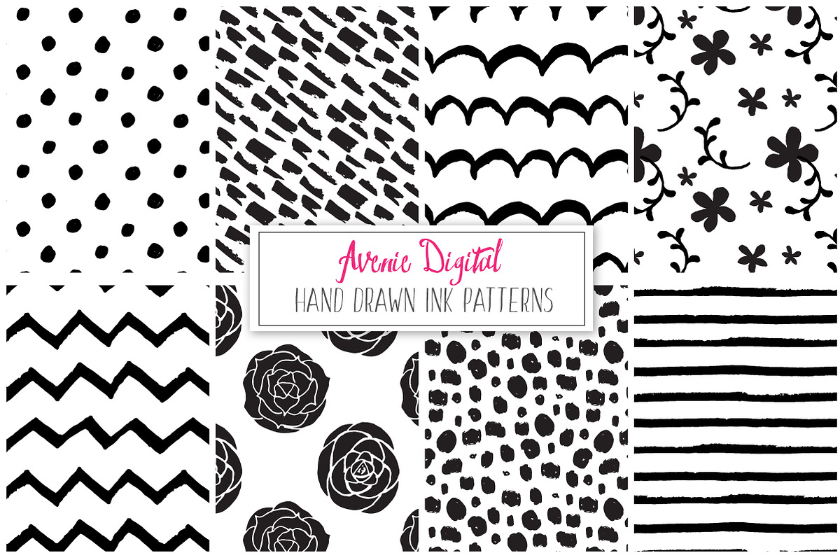Hand Drawn Vector Patterns - Papers, a Pattern Graphic by Avenie Digital