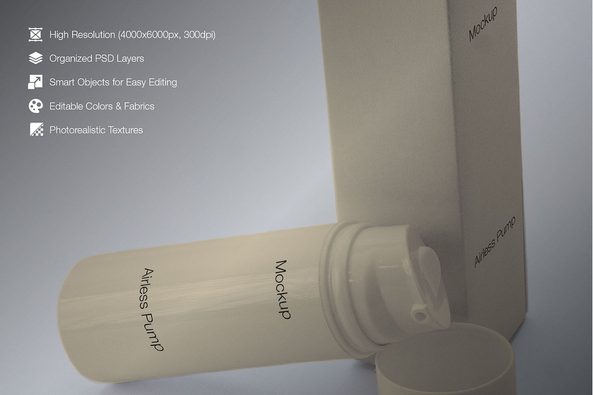 Airless Pump Lotion Mockup, a Product Mockup by Mocktopia (Photo 3 of 8)