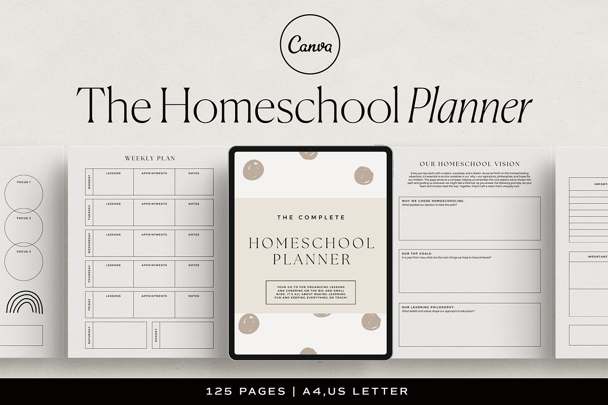 Homeschool Planner Canva, a Presentation Template by HelloKarla (Photo 1 of 6)