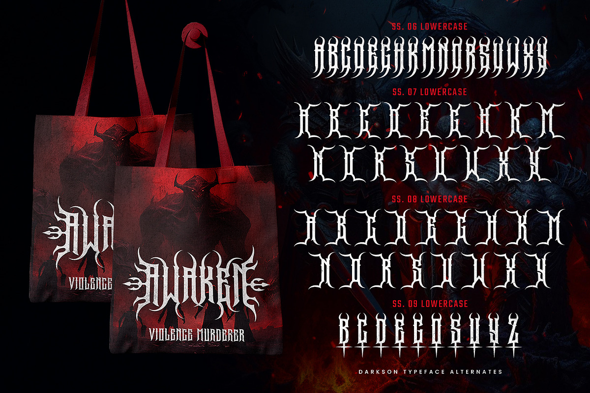 Darkson Typeface, a Blackletter Font by alit design (Photo 15 of 20)