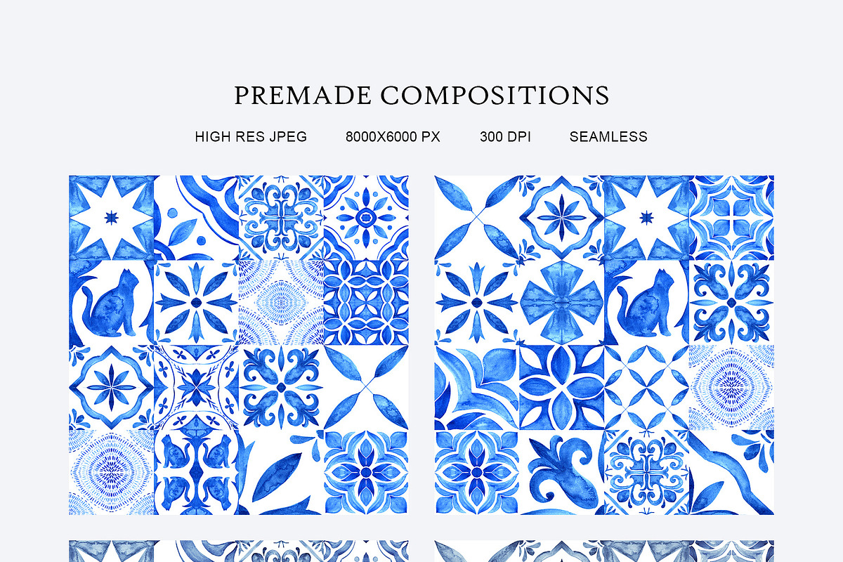 AZULEJOS. Part II. Watercolor tiles, a Decorative Illustration by Liliia Polos Illustration (Photo 11 of 12)