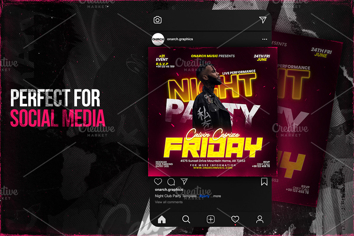 Night Club Party Template, a Poster Template by Onarch Graphic (Photo 2 of 3)
