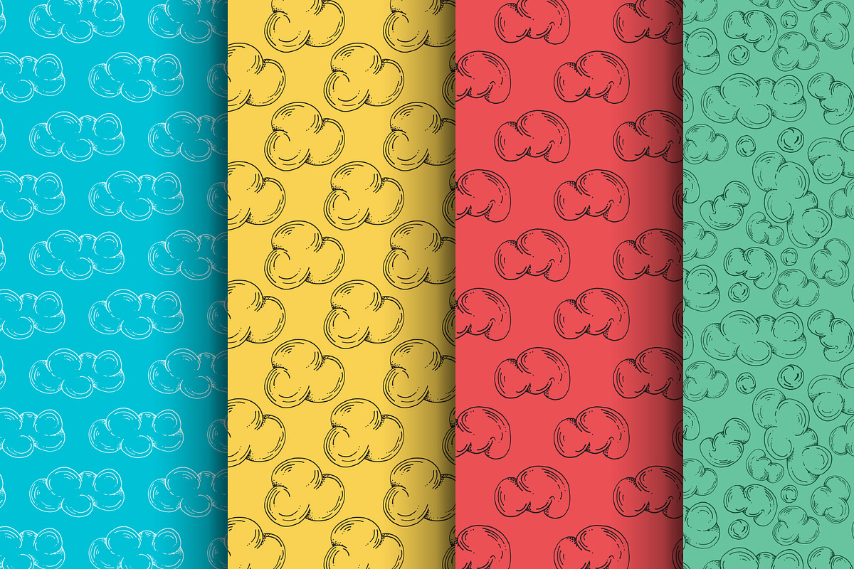Clouds Seamless Doodle Patterns, a Pattern Graphic by Lukino (Photo 4 of 5)
