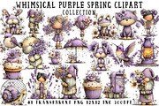 Whimsical Purple Spring Clipart, an Illustration by OK Design (Thumbnail 1 of 6)