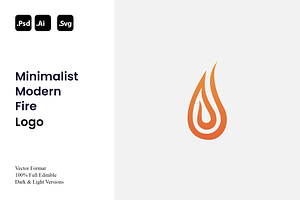 Minimalist Modern Fire Logo, a Branding & Logo Template by Luxury Logos