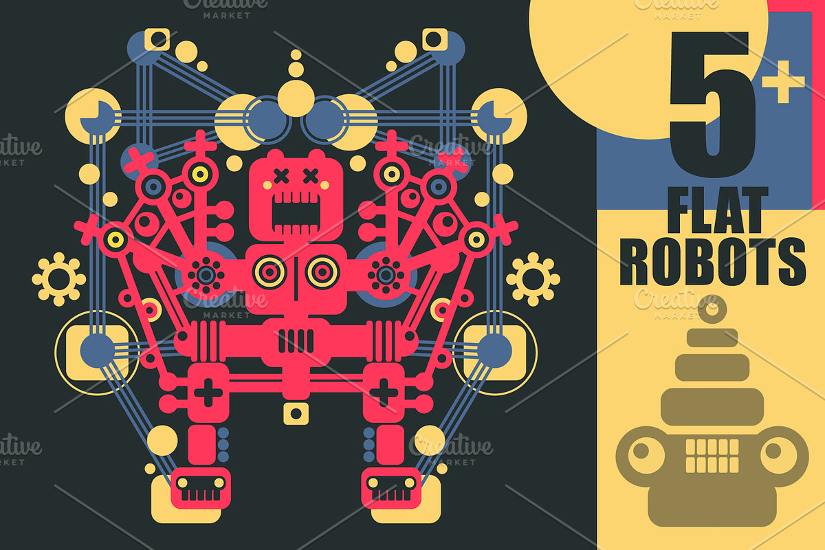 Super robots, a Technology Illustration by eka panova (Photo 1 of 6)
