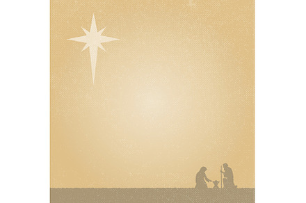 Gold Christmas Nativity Silhouette