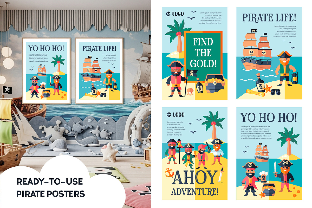 Pirate Adventure Design Kit, a Person Illustration by Lettering_Logo (Photo 4 of 6)