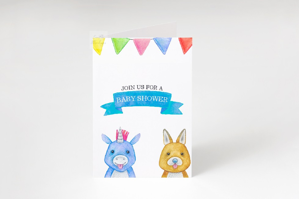 Greeting Card A6 A5 mockup invite, a Print Template by Leo Flo Mockups (Photo 5 of 7)