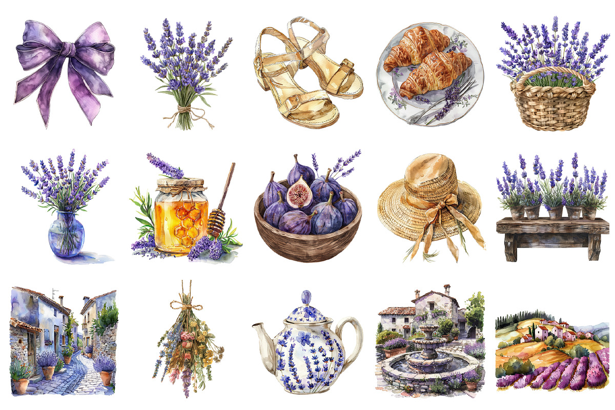 Provence Lavender Summer Clipart, an Illustration by Design Market (Photo 3 of 5)