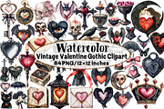 Vintage Valentine Gothic Clipart, an Illustration by Design Market (Thumbnail 1 of 5)