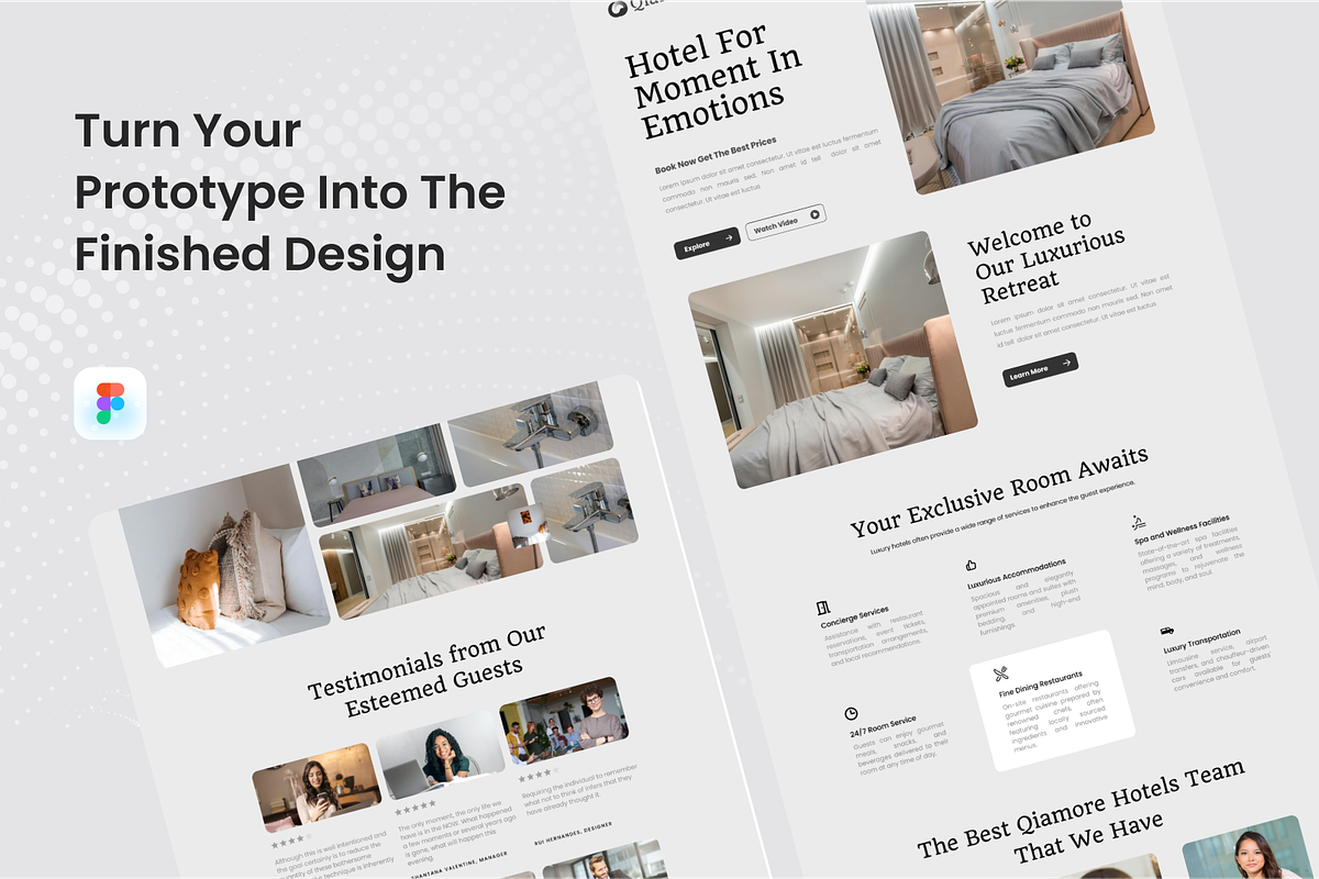 Qiamore - Luxury Hotel Landing Page, a Landing Page Template by SquidPixey (Photo 4 of 5)