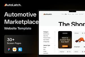 AutoLatch - Automotive Marketplace, a Landing Page Template by Agensip Design Agency