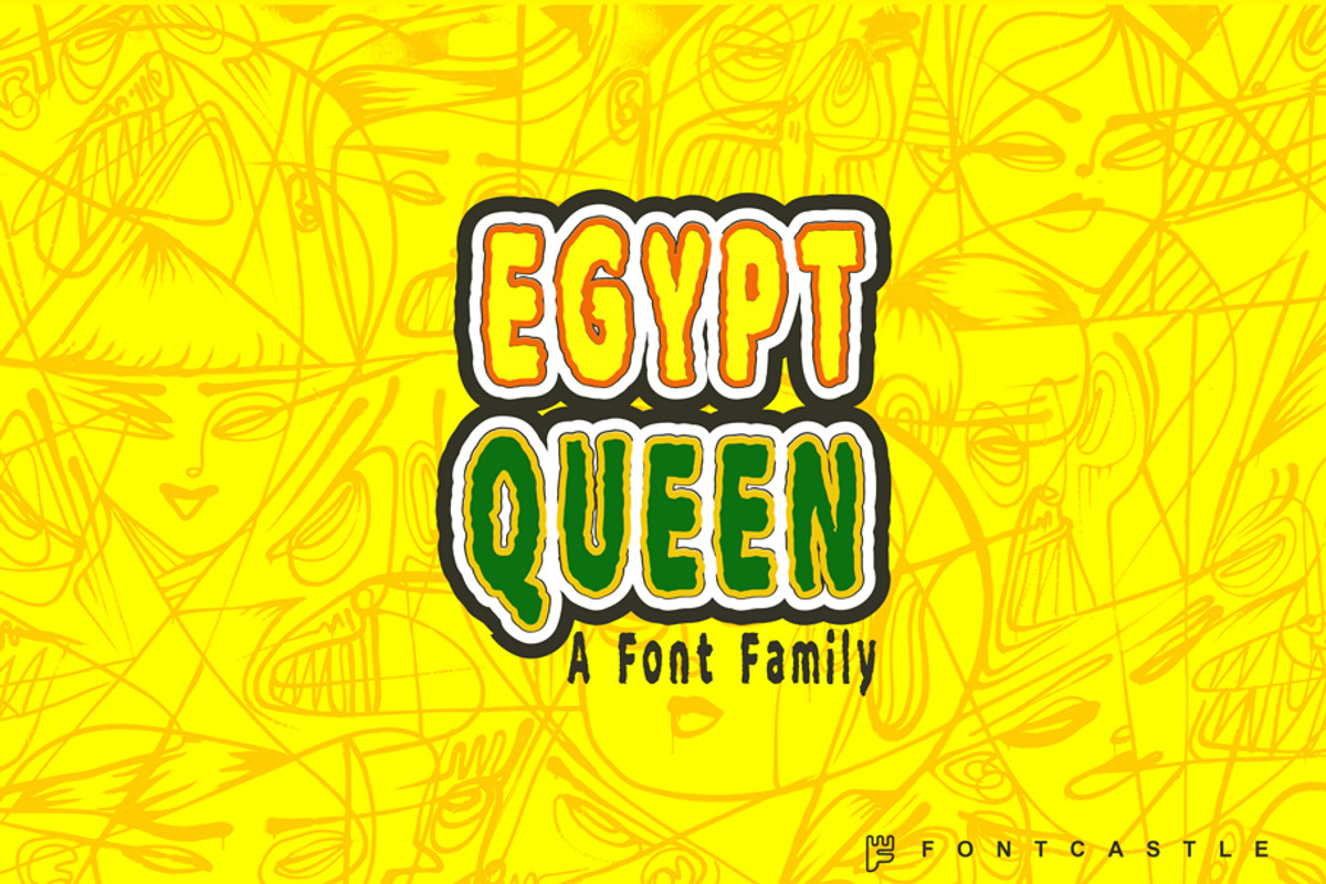 Egypt Queen Collection, a Sans Serif Font by Fontcastle (Photo 13 of 13)