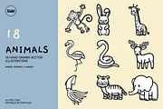 Cute Hand Drawn Animal Illustration, an Animal Illustration by SLAB! Design (Thumbnail 1 of 4)