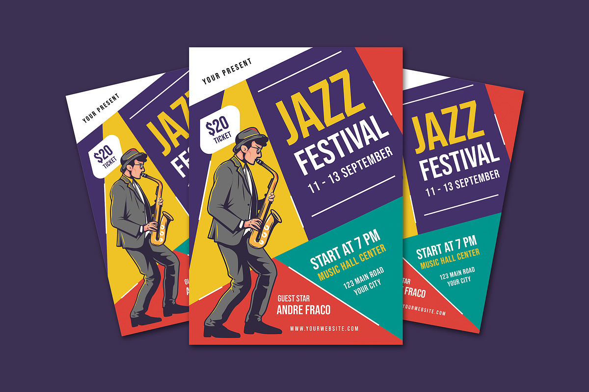 Modern Jazz Festival Flyer, a Flyer Template by Jiwstudio (Photo 2 of 2)