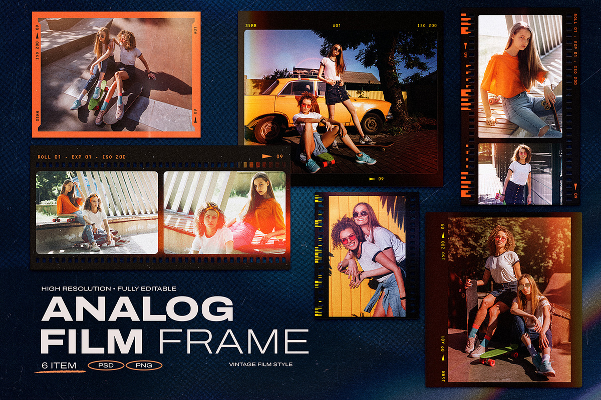 Analog Film Strip Frame Template Set, a Mockup by DesignerCandies (Photo 1 of 13)