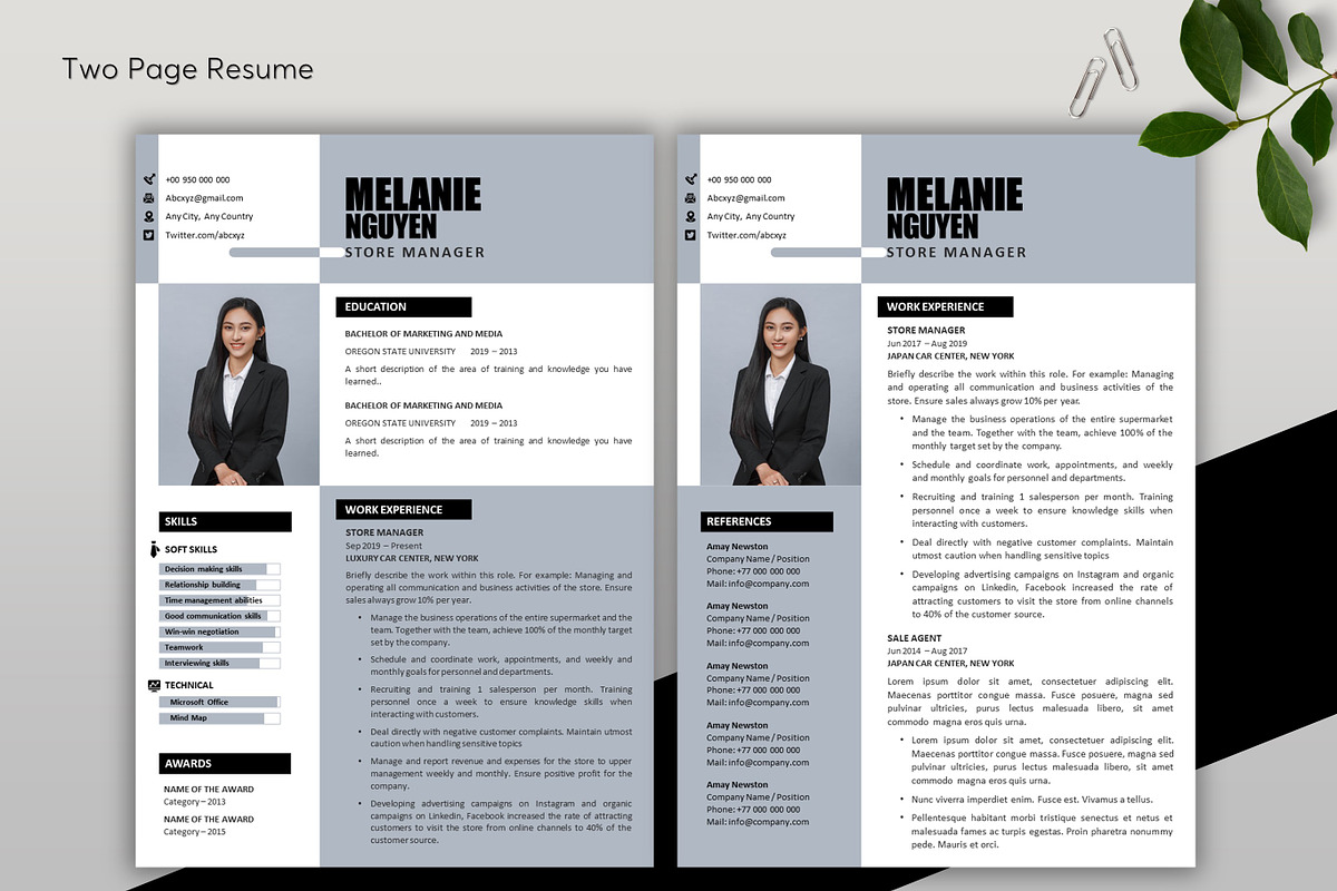 ATS Resume CV Word & PowerPoint - 12, a Resume Template by MrCam Template Resume|CV (Photo 3 of 6)
