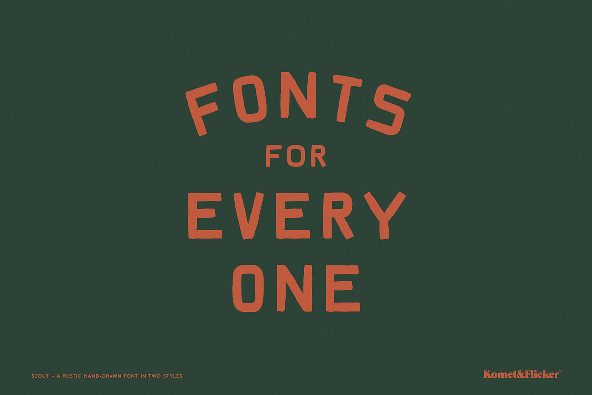 Scout - A Rustic Hand Drawn Font, a Sans Serif Font by Komet & Flicker (Photo 3 of 12)