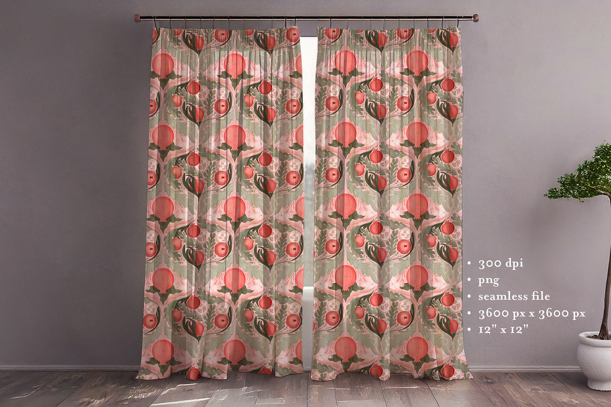 Pomegranate Seamless Pattern, a Pattern Graphic by Little Creative Scribbles (Photo 2 of 9)