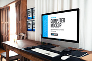 iMac Desk & Poster Frame Mockup, a Mockup by SimplDesign (Thumbnail 4 of 11)