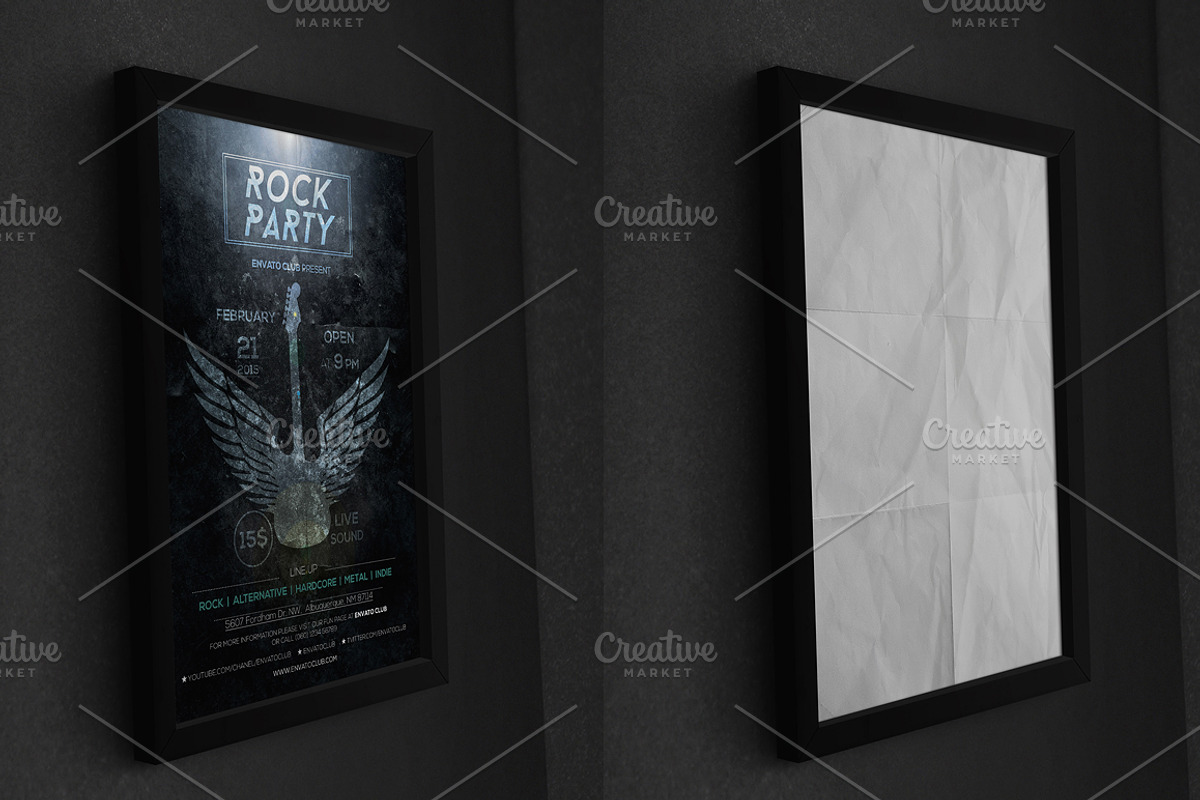 Dark Poster Mockup, a Print Template by CREATIVE DUDE (Photo 4 of 6)