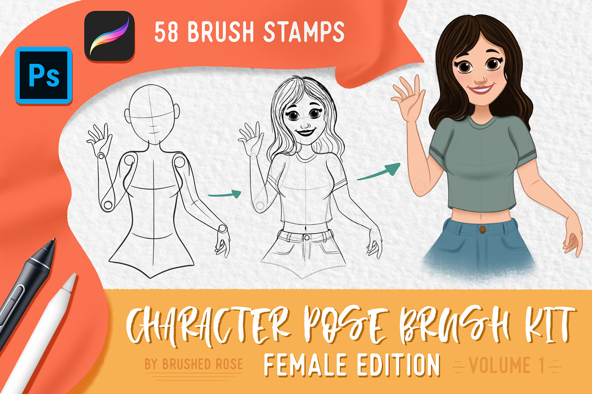Character pose brush kit, a Brush Add-On by Brushed Rose (Photo 1 of 4)