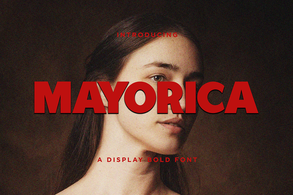 Mayorica - Minimalist Bold Display, a Sans Serif Font by fluffstudio (Photo 2 of 9)