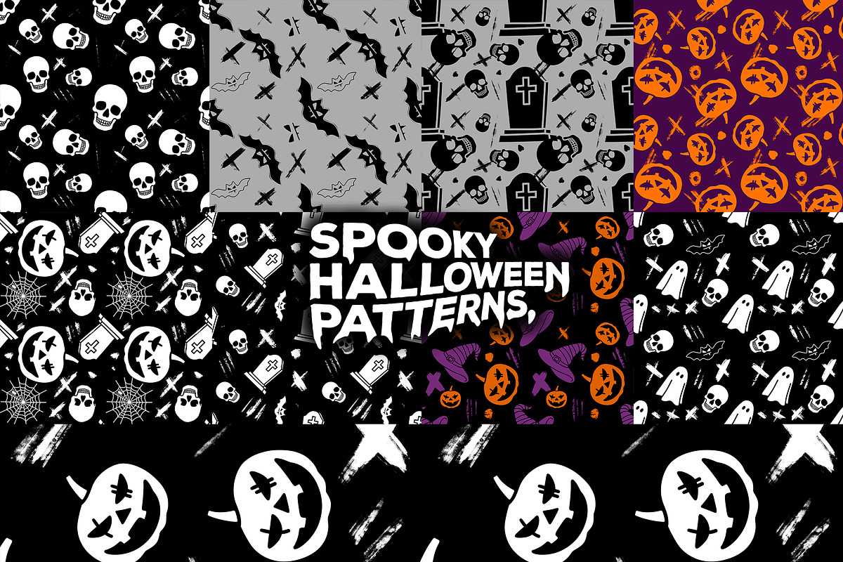 Spooky Halloween Pattern Backgrounds, a Pattern Graphic by Layerform Design Co. (Photo 2 of 3)