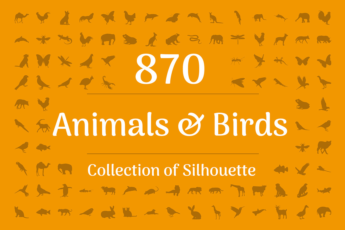 870 Animals and Birds Silhouette, a Solid Icon by Vectors Market (Photo 1 of 2)