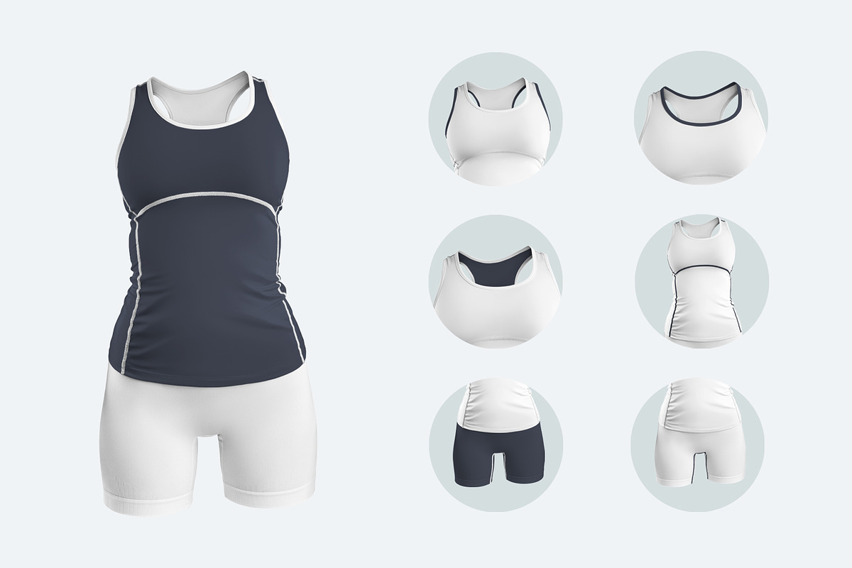 5 Mockups Tank Top and Shorts, a Shirt Mockup by Grow Design Craft Studio (Photo 3 of 6)