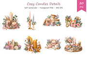 Watercolor Candles Clipart, a Decorative Illustration by BerryPieArt (Thumbnail 3 of 4)