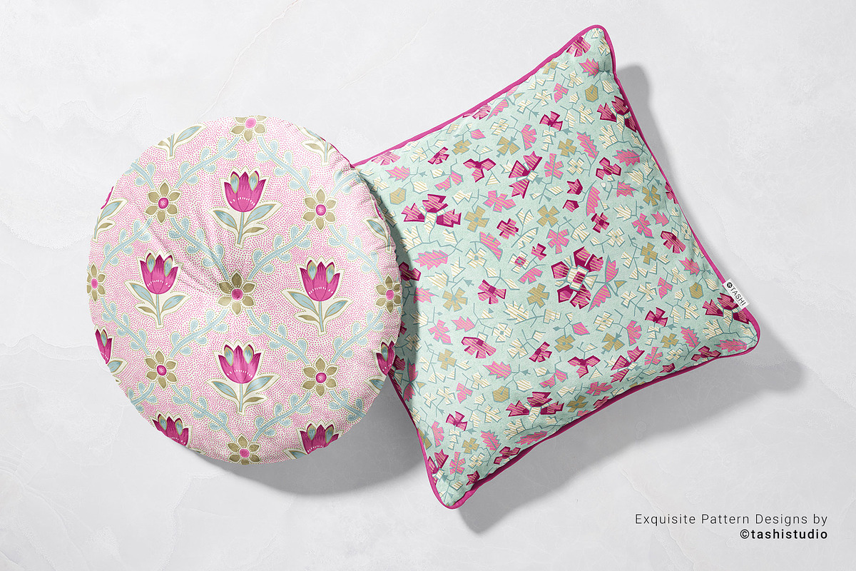 Issa Indian Buta Floral Patterns, a Pattern Graphic by Pink Linen (Photo 8 of 11)