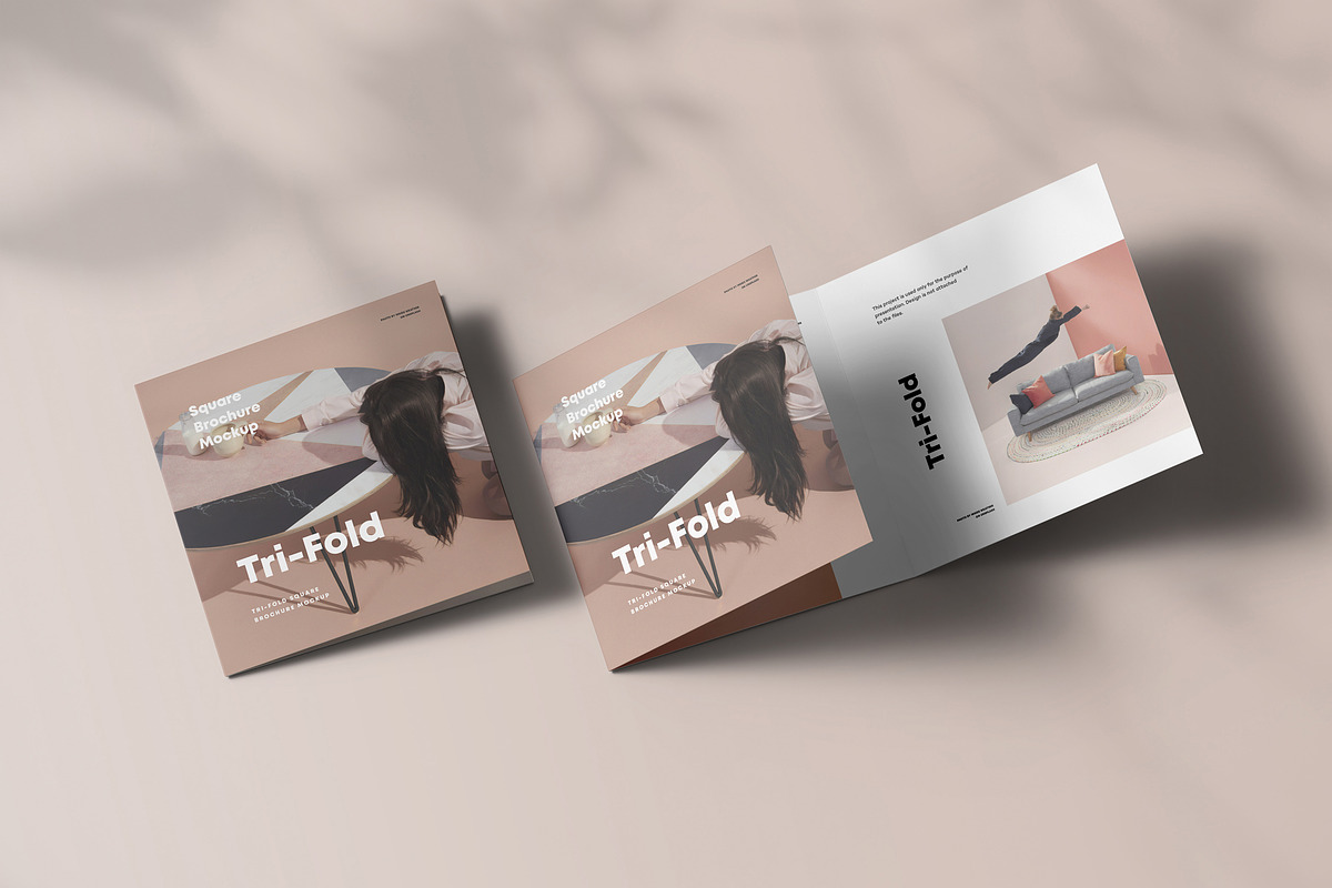 Tri-Fold Square Brochure Mock-up, an Advertising Mockup by Yogurt86 (Photo 15 of 16)