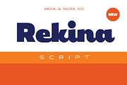 Rekina - Vintage Bold Script, a Script Font by Aksa & Nusa Co. (Thumbnail 1 of 9)