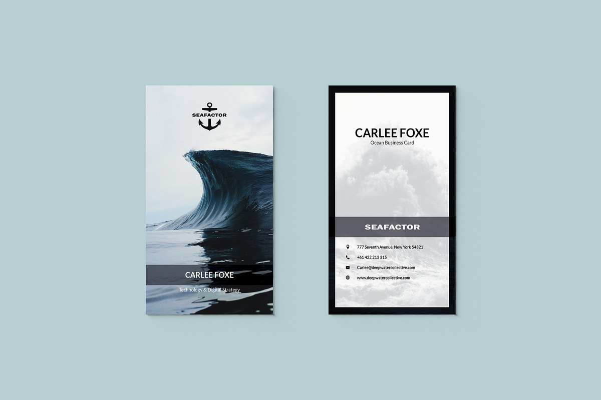 Sea Business Card, a Business Card Template by Nikolozgraphic (Photo 1 of 4)