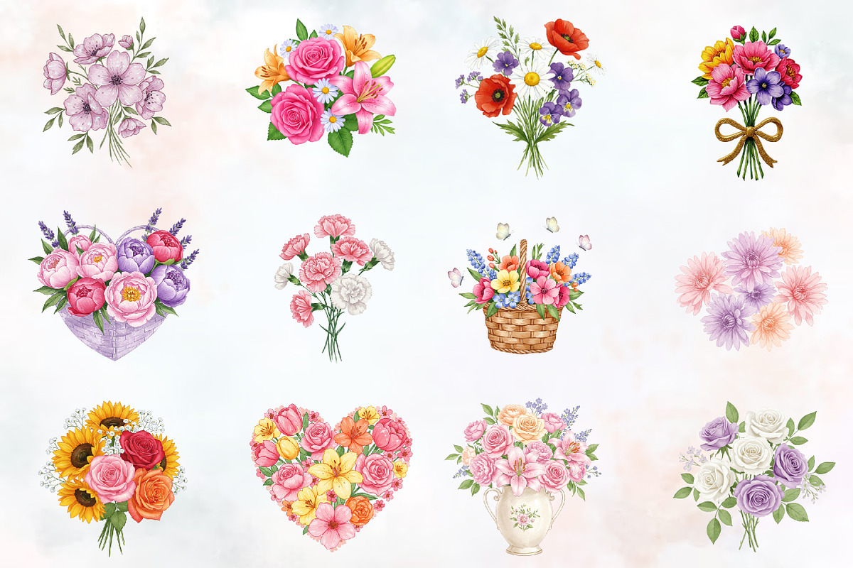 Happy Mother's Day Flowers Clip Art, an Illustration by RobertsArt (Photo 4 of 7)