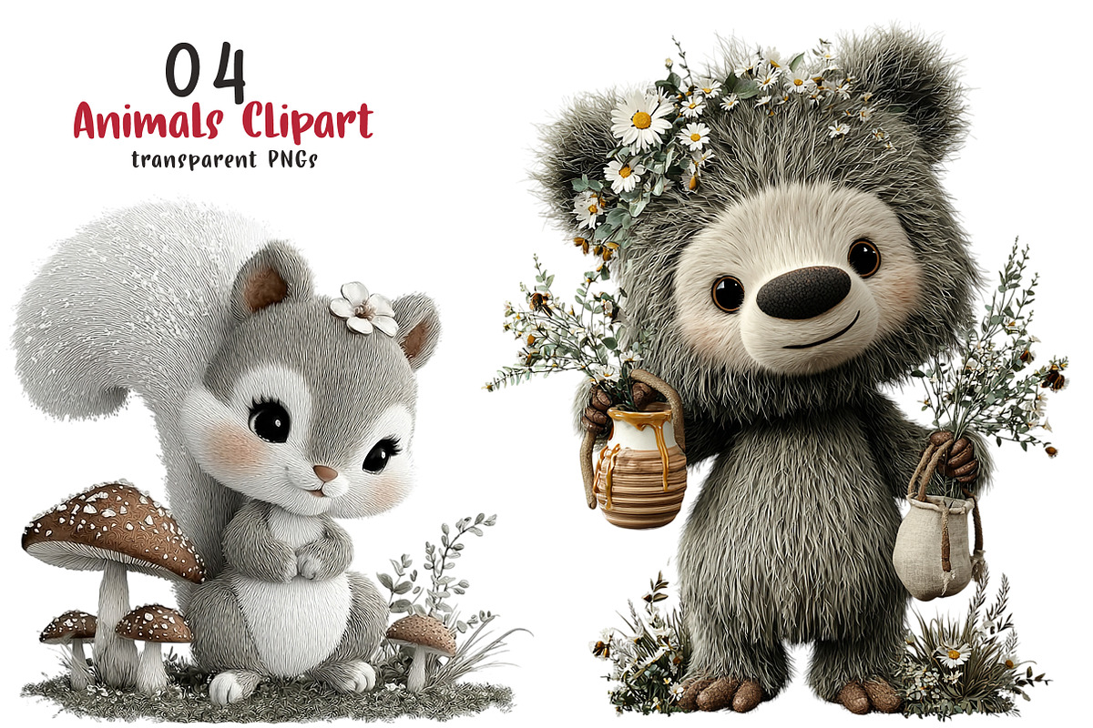 Whimsical Animals Clipart, an Illustration by SinaCreation (Photo 1 of 6)